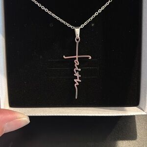 Faith Silver Cross Necklace